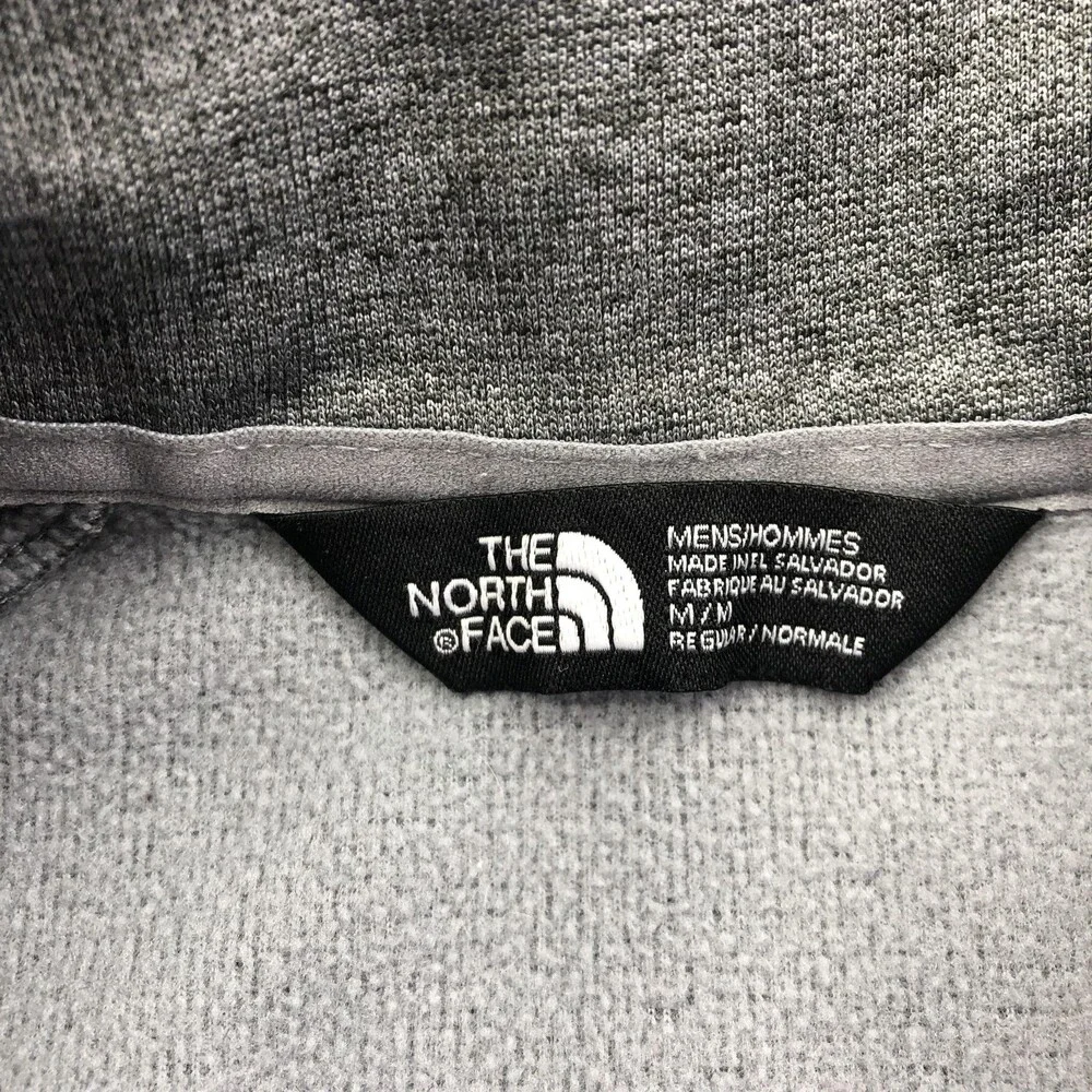 The North Face Jacket Mens Medium Gray Fleece Full Zip JVI Logo Outdoor